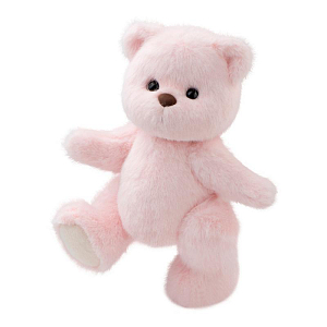 Медведь Lina TeddyTales, кремово-розовый, длинная шерсть, L, 38 см